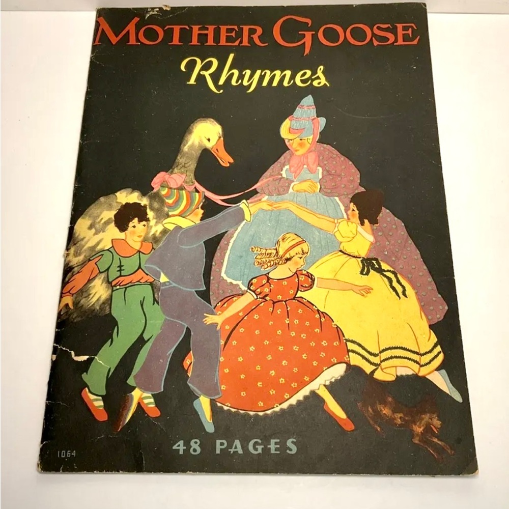 Antique Mother Goose Rhymes Picture Book #1064 48 pg.1928 Whitman Publishing co.